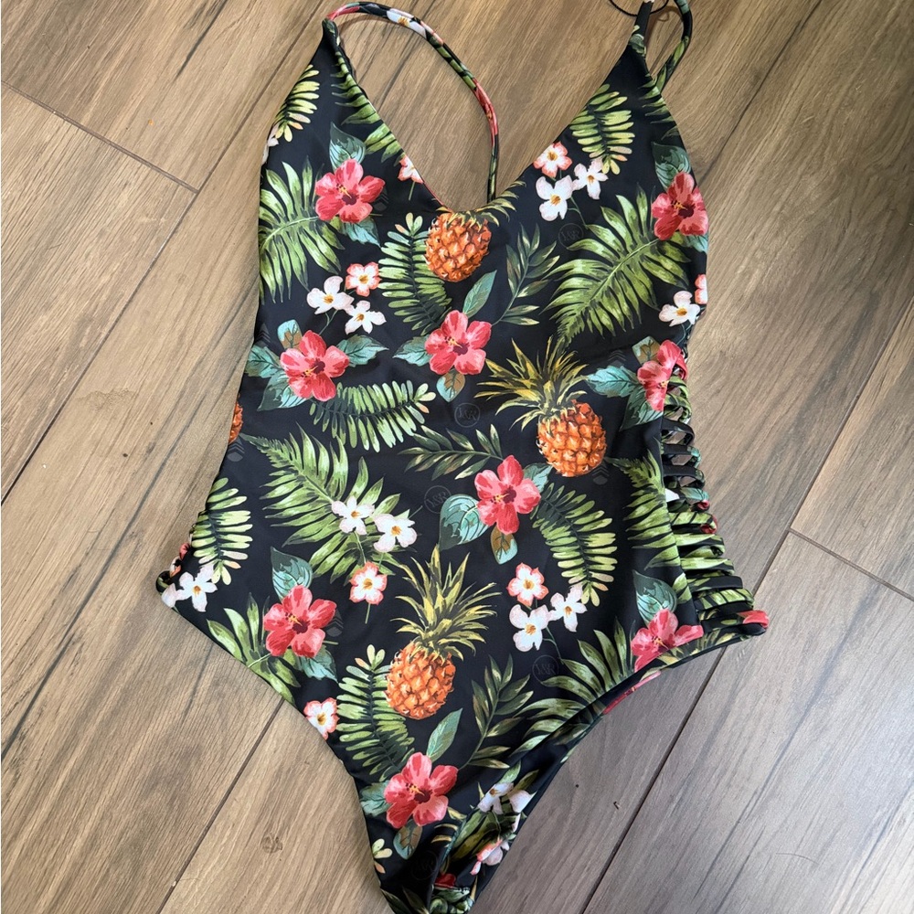Stone Fox Swim Black Floral One Piece